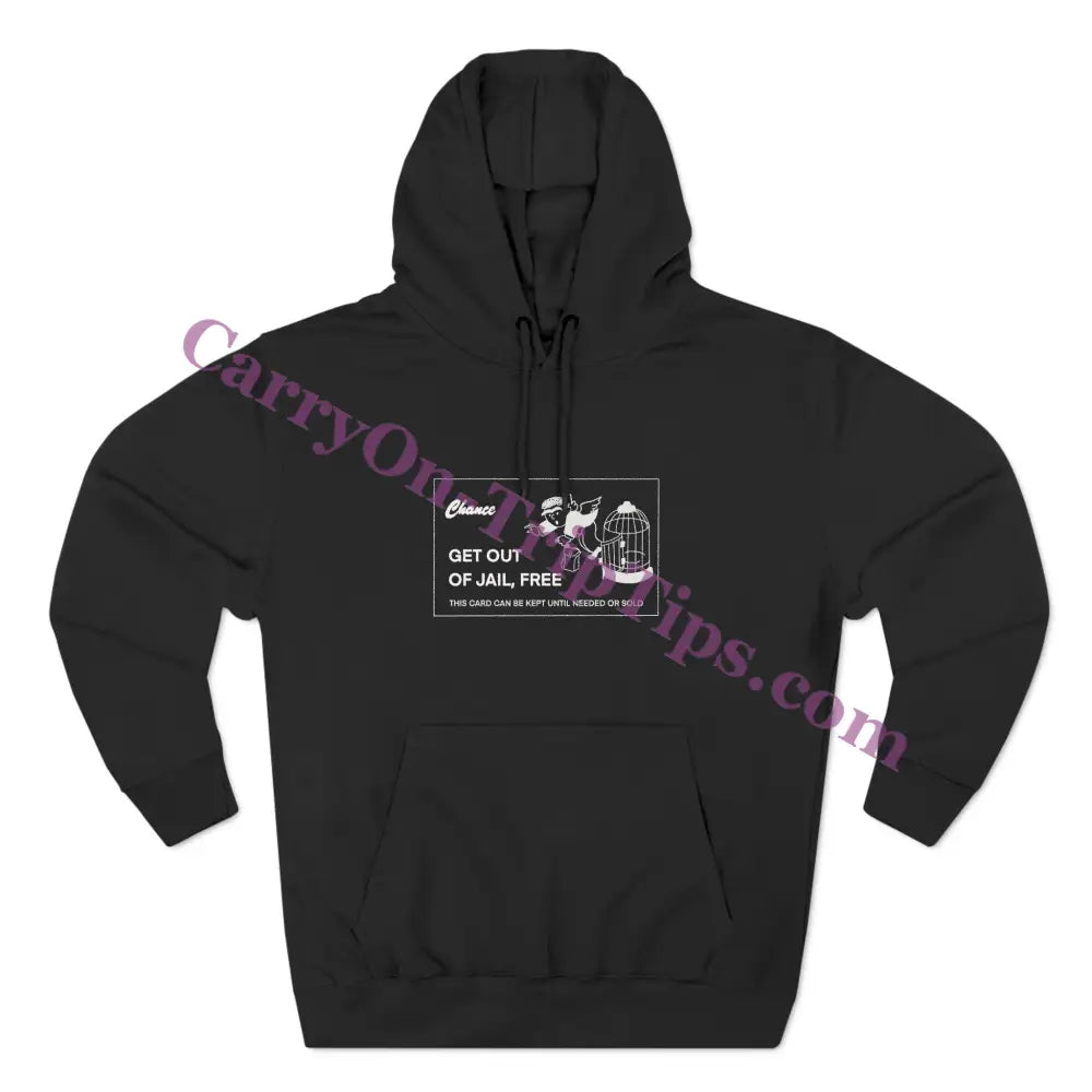 Get Outta Jail Free - Fleece Hoodie S / Black