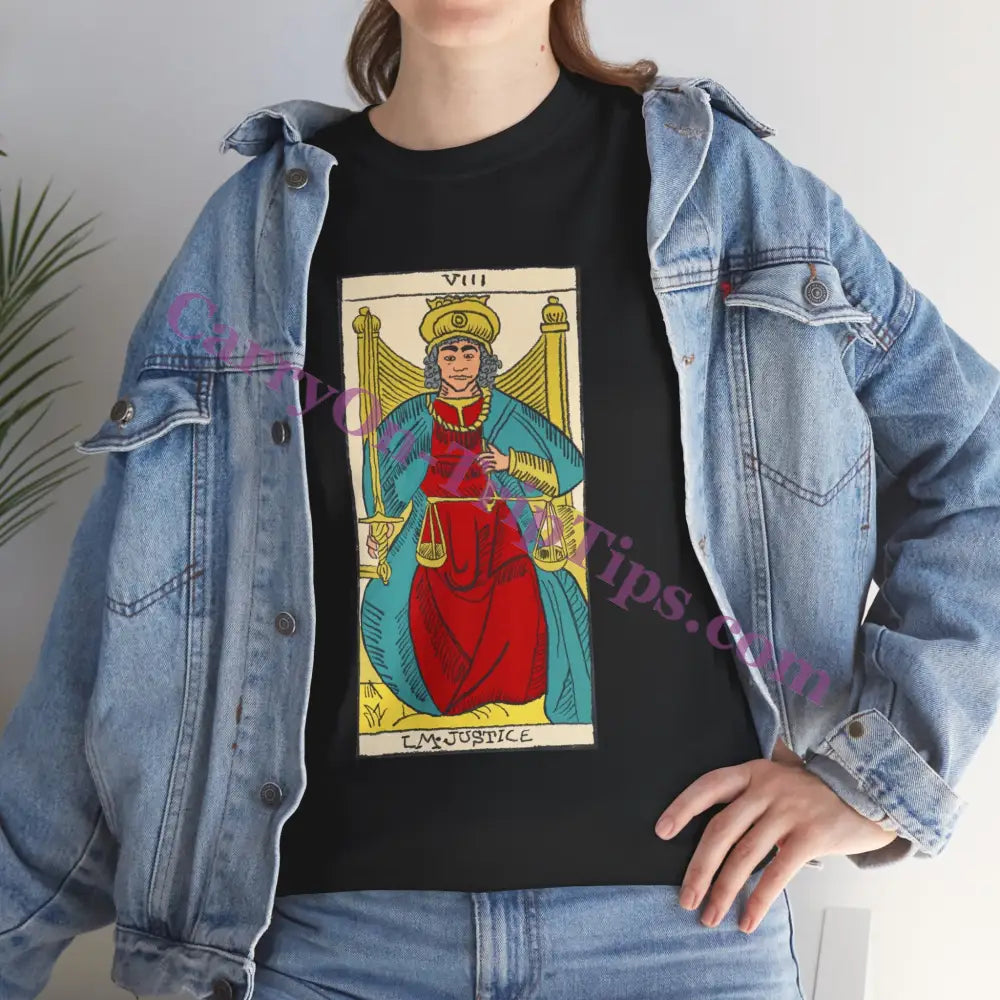 Tarot Card Justice - Unisex Heavy Cotton Tee T-Shirt