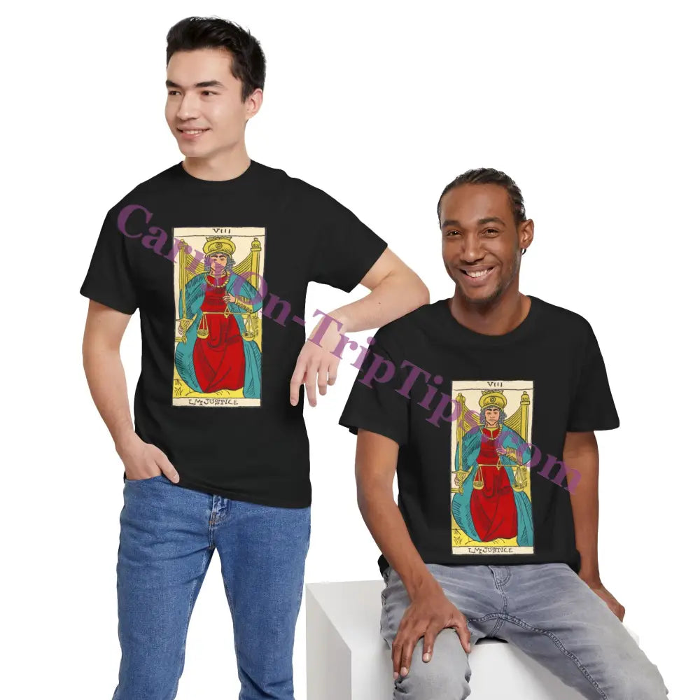 Tarot Card Justice - Unisex Heavy Cotton Tee T-Shirt