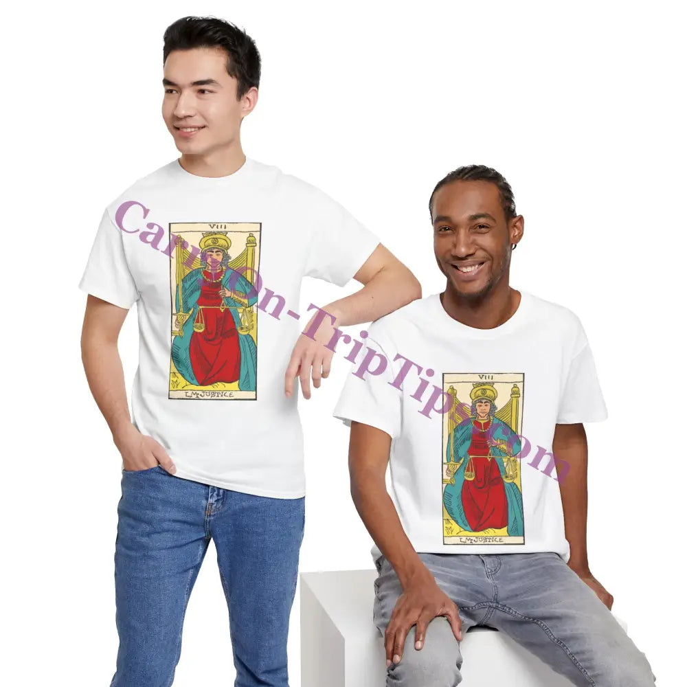 Tarot Card Justice - Unisex Heavy Cotton Tee T-Shirt