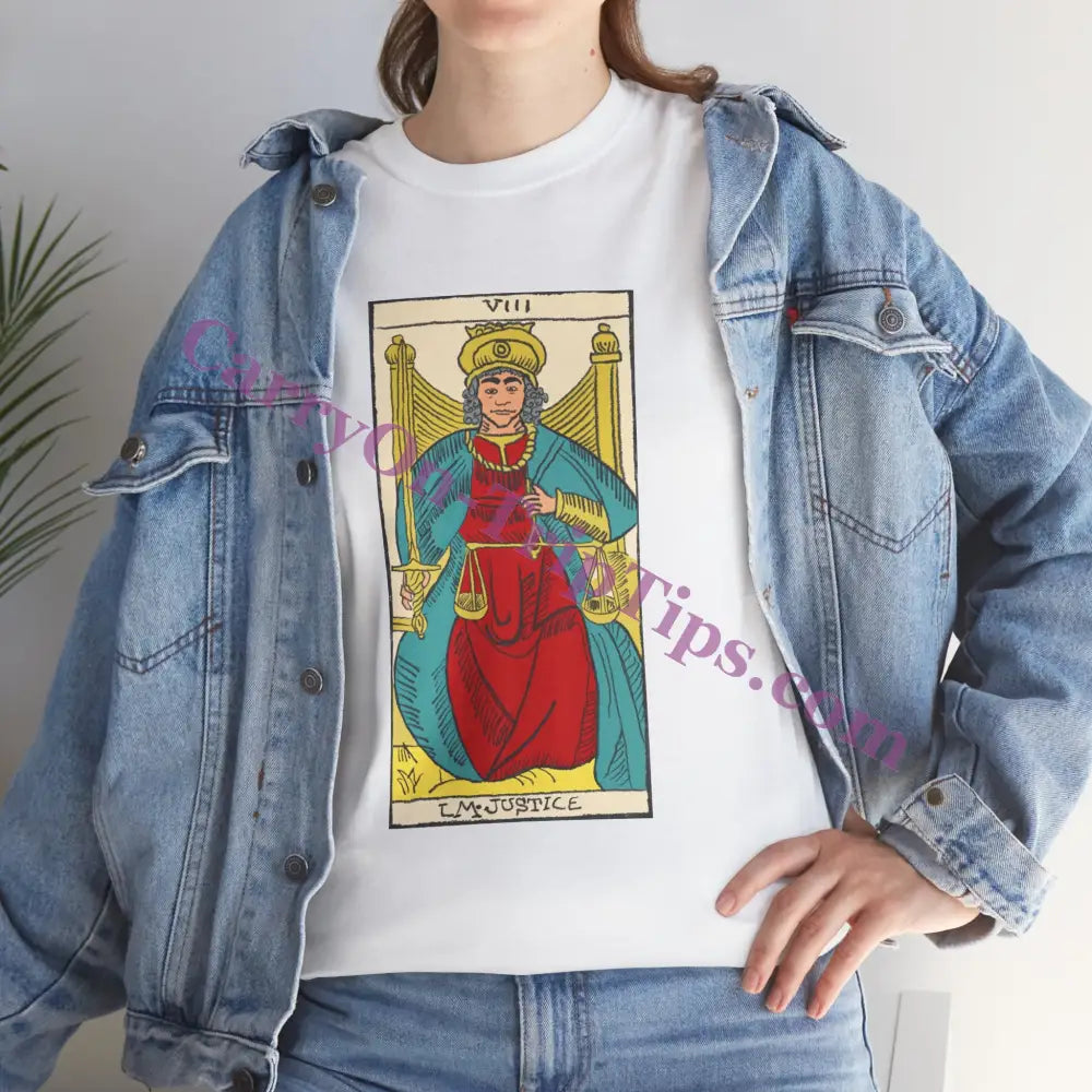 Tarot Card Justice - Unisex Heavy Cotton Tee T-Shirt