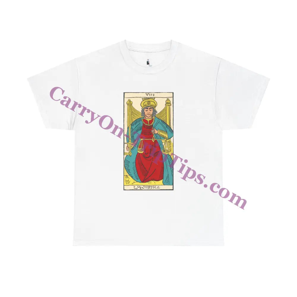 Tarot Card Justice - Unisex Heavy Cotton Tee White / S T-Shirt